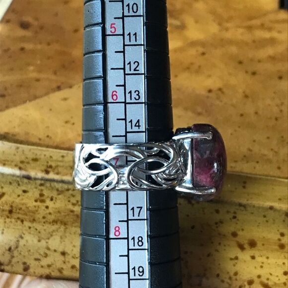 Norwegian Thulite Sterling Silver Ring - Picture 7 of 8
